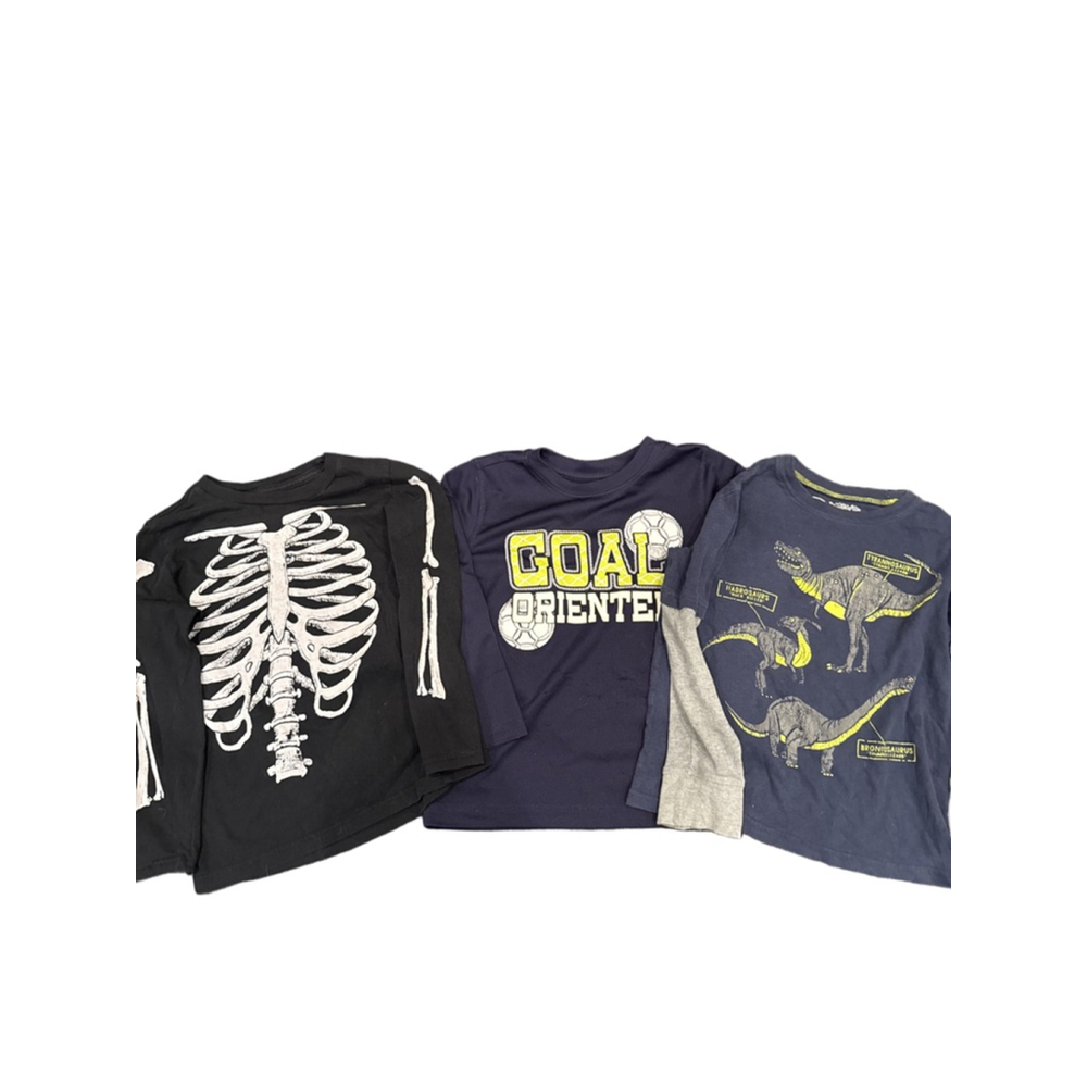 Long-Sleeve Shirt Bundle Size S (5/6) Skeleton Dinosaur Soccer Tee